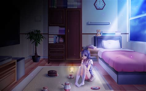 2880x1800 Anime Girl Alone In Room On Her Birthday Macbook Pro Retina