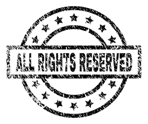 All Rights Reserved Sign Rounded Isolated Button White Sticker Stock