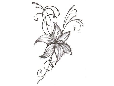 The best thing for trainee artists is that you can still obtain a reasonably good image of any blossom, even when you leave out major details. Lily Flower Tattoo Drawing | HD Wallpapers - ClipArt Best ...
