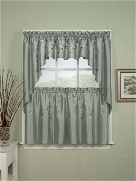 Holden tier kitchen window curtain set. Designer Kitchen Curtains - TheCurtainShop.com