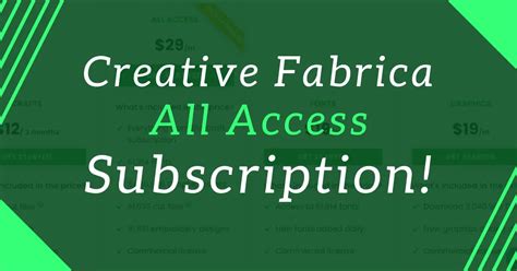 Creative Fabrica All Access Subscription 2022 Low Content Profits