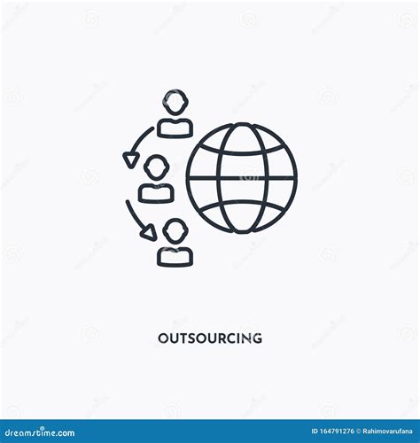 Outsourcing Outline Icon Simple Linear Element Illustration Isolated