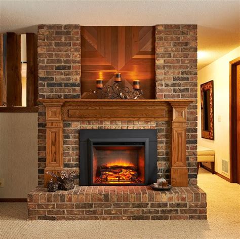 Pin By Cara Mock On For The Home Farmhouse Fireplace Brick Fireplace