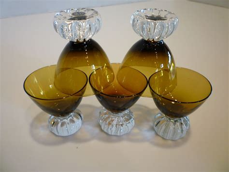 Mid Century Swedish Hand Blown Crystal Liqueur Glasses Set Of 5 From Historique On Ruby Lane