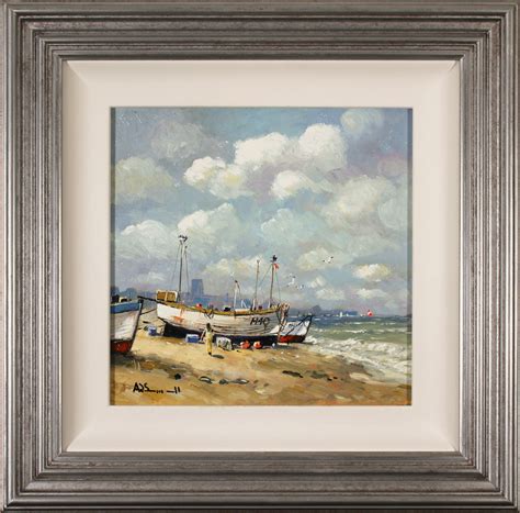 Alan Smith Original Oil Painting On Panel Coastal Breeze 12x12ins