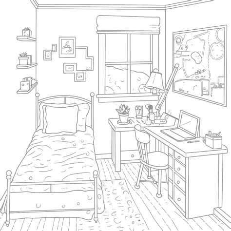 Bedroom Coloring Page