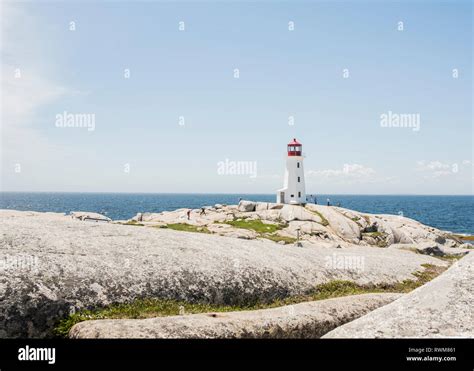 Peggys Point Lighthouse Peggys Cove Nova Scotia Canada Stock Photo