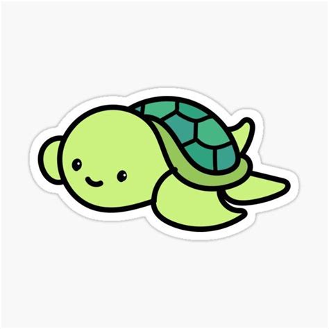 Cute Turtle Illustration Sticker For Sale By Cobyc10916 Cute