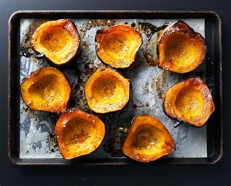 Brown Sugarroasted Acorn Squash Recipe Food And Wine