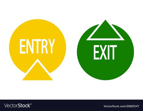 Sign Entry And Exit Royalty Free Vector Image Vectorstock