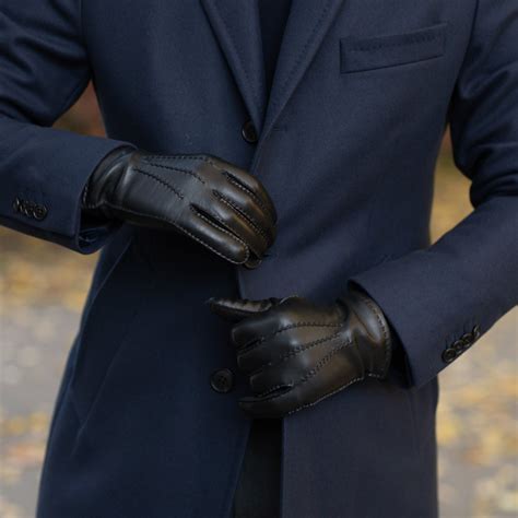 Treviso Mens Gloves In Black Hand Sewn Etsy Australia
