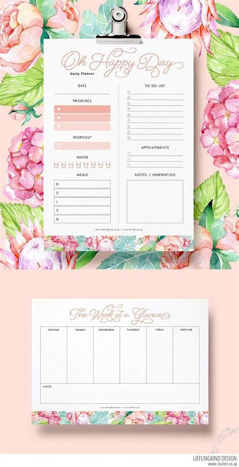daily planner printable  happy planner printables