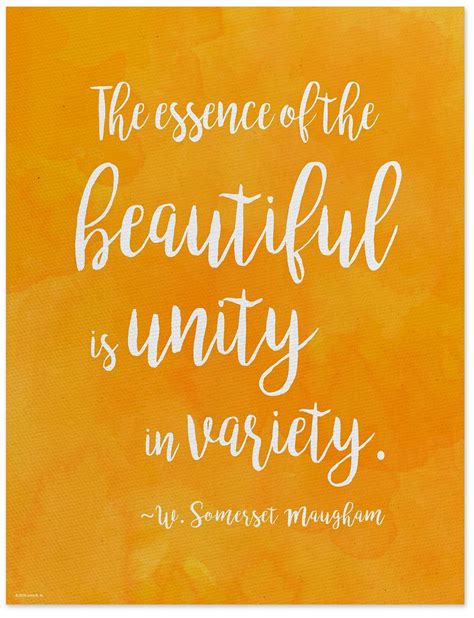 Unity In Variety W Somerset Maugham Diversity Quote Poster Fine Art