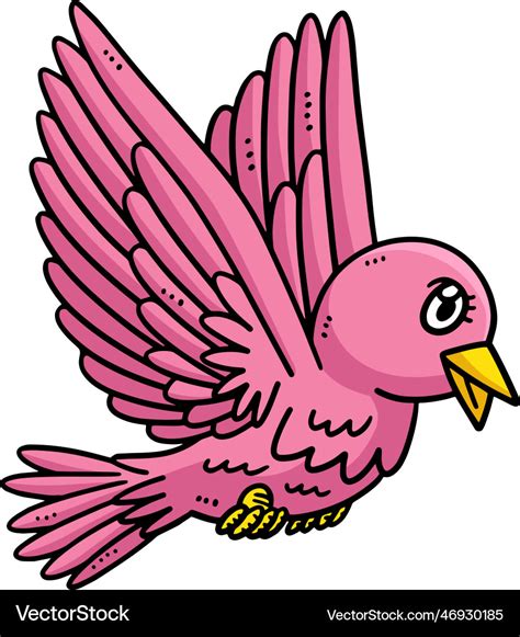Flying Bird Cartoon Colored Clipart Royalty Free Vector