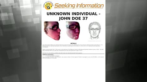 Wanted By The Fbi Seeking Information On John Doe 37 — Fbi