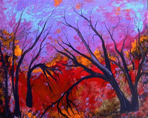 Abstract Trees Painting By Suzeee Creates Abstract Trees Fine Art