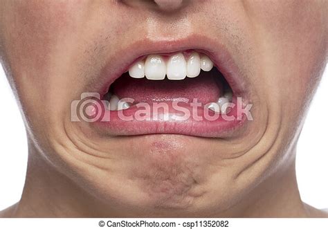 Guys Open Mouth Close Up Image Of Guys Open Mouth Against White