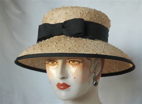 Ladies Straw Hat With Double Bow Etsy