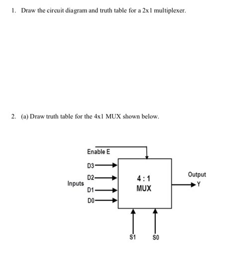 Solved 1 Draw The Circuit Diagram And Truth Table For A