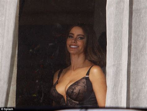 Sofia Vergara Shows Off Ample Cleavage In Black Lingerie For Fading