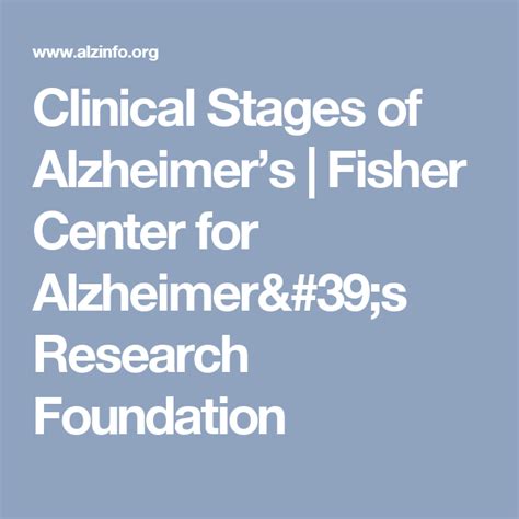 Clinical Stages Of Alzheimers Fisher Center For Alzheimers Research