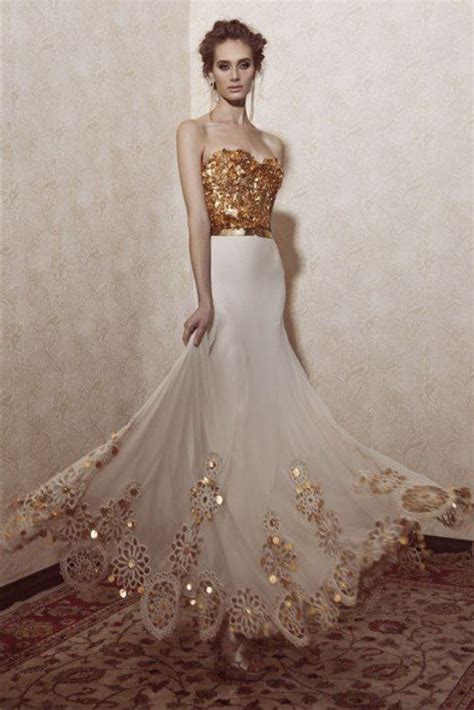14 Gorgeous White And Gold Wedding Dress