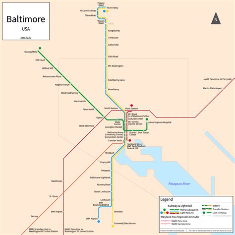 Metro Route Atlas Baltimore Maryland Usa