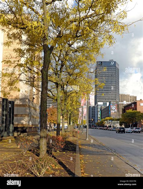 Fall Foliage Appears On East 9th Street In Downtown Cleveland Ohio