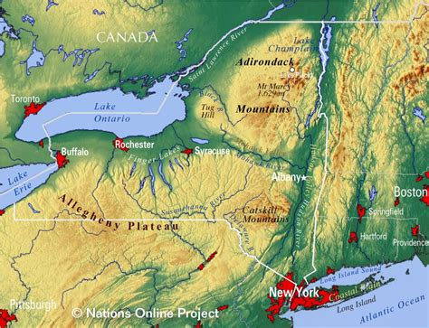 Reference Maps Of The State Of New York Usa Nations Online Project