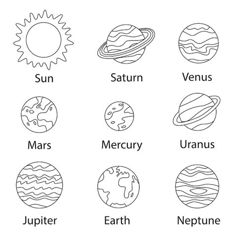 Planetas Del Sistema Solar Con Nombres Sobre Fondo Blanco Imagen Porn Sexiz Pix