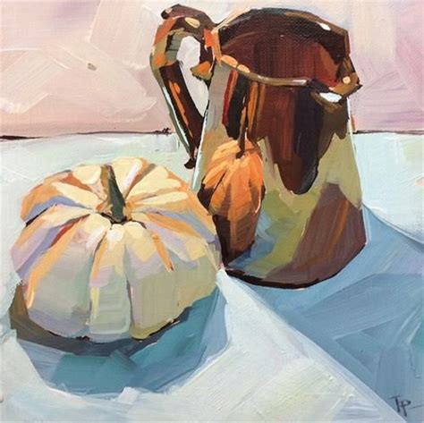 Daily Paintworks Copper And Pumpkin Original Fine Art For Sale