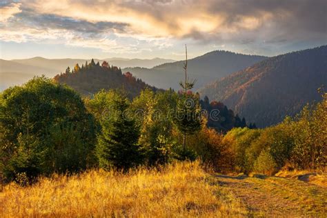 Mountainous Countryside In Autumn Stock Photo Image Of Landscape