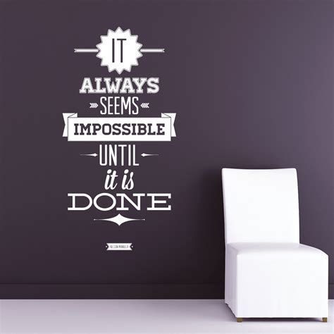 Always Seems Impossible Wall Sticker Quote Wall Chimp Uk