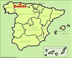 Oviedo en el mapa de España