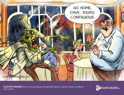 October Cartoon Reportable Illnesses Food Safety Reminder Restrict