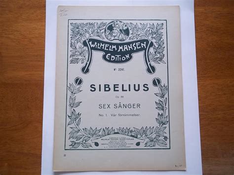 Sex Sanger Op 86 No 1 Var Fornimmelser Wilhelm Hansen Edition No 2247 Sheet