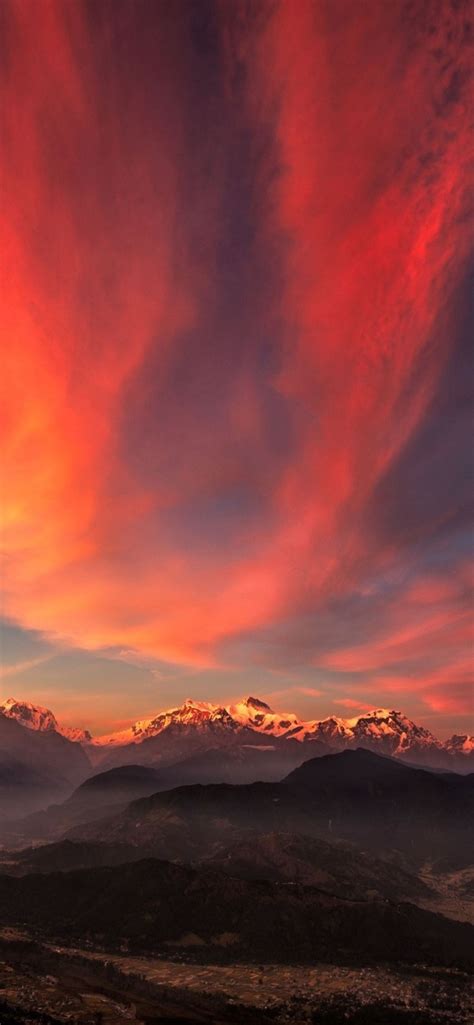 Sunset Of Tibet Mountains Iphone 12 Wallpapers Free Download