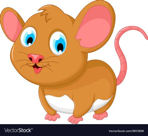Funny Fat Mouse Cartoon Posing Royalty Free Vector Image