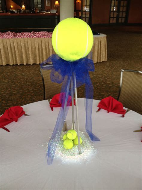 Tennis Banquet Centerpiece Using A Five Below Tennis Ball Dow Rods And