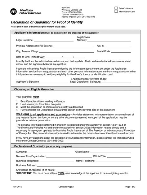 Mpi Guarantor Form Fill Online Printable Fillable Blank Sign