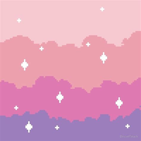 Starry Pixel Sunset Clouds By Biscuitsnack Redbubble Pixel Art