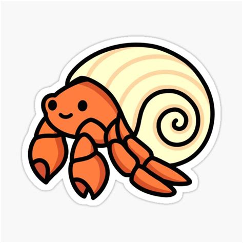 Hermit Crab Sticker For Sale By Littlemandyart Redbubble