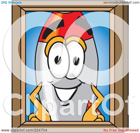 Royalty Free Rf Clipart Illustration Of A Rocket Mascot Cartoon Character Portrait By