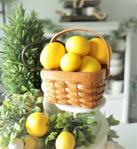 Lemon Basket Summer Decor Lemon Decor Lemon Fruit Decor Lemon Etsy