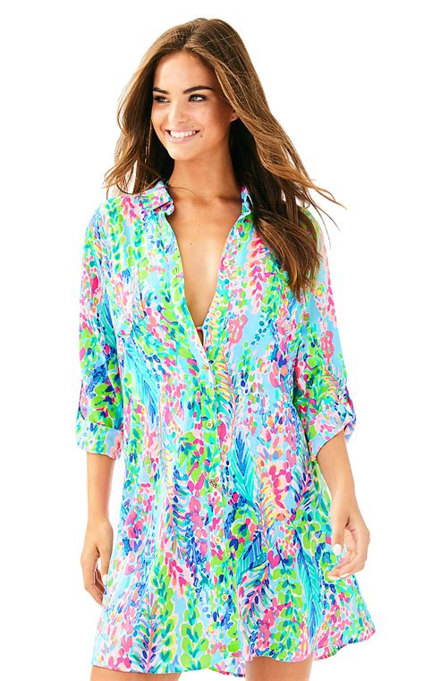 Lilly Pulitzer Womens Natalie Coverup In Multi Catch The Wave