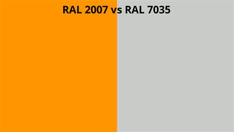 RAL 2007 Vs 7035 RAL Colour Chart UK