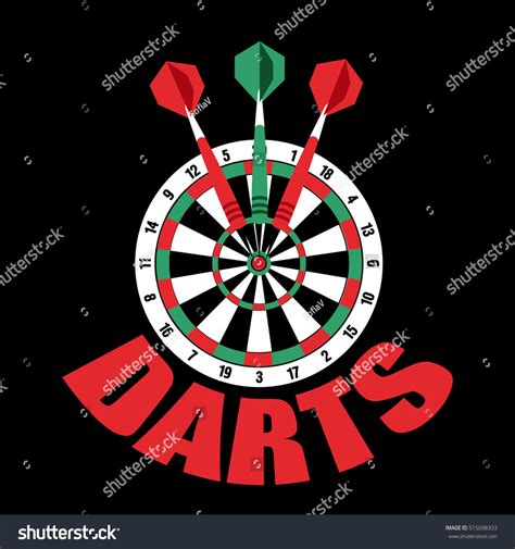 Darts Label Badge Logo Sporting Symbols Stock Vector Royalty Free