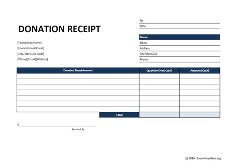 Donation Excel Template