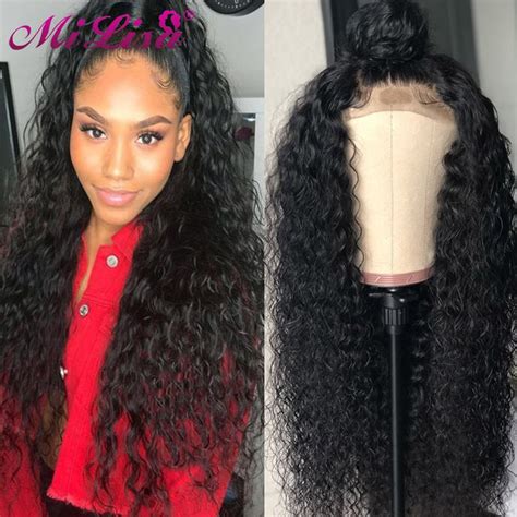 Water Wave Wig Lace Frontal Wig Pre Plucked With Baby Hair Remy Brazilian Lace Front Human