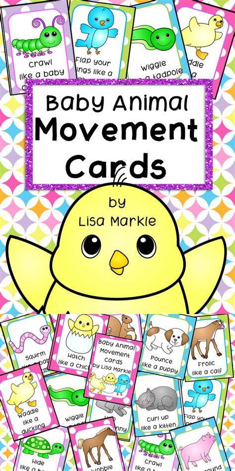 Spring Baby Animals Movement Cards And Brain Break Transition Activity